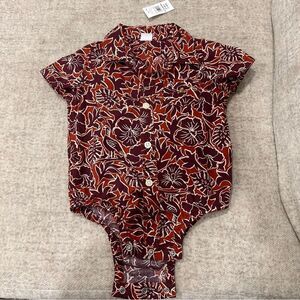 NWT Baby Boy Dress Shirt Button Down Bodysuit Cotton formal shirt pocket